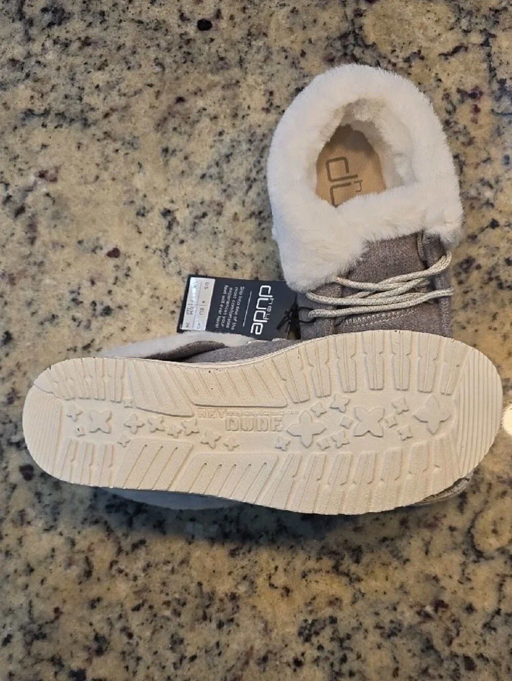 Hey Dude Women's Light Gray Faux Fur Lined Slip-On Ankle Booties - NWOB